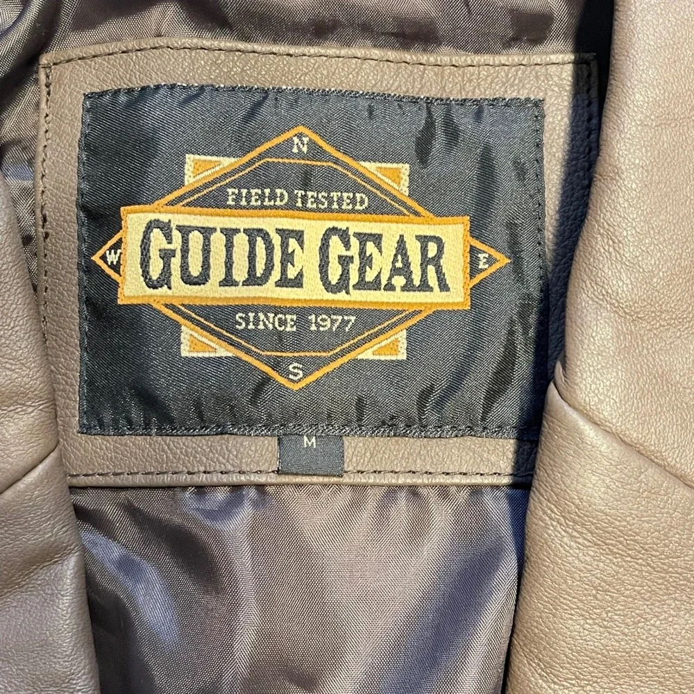 Vintage Guide Gear Mens Brown Leather Blazer Jacket‎ Size M